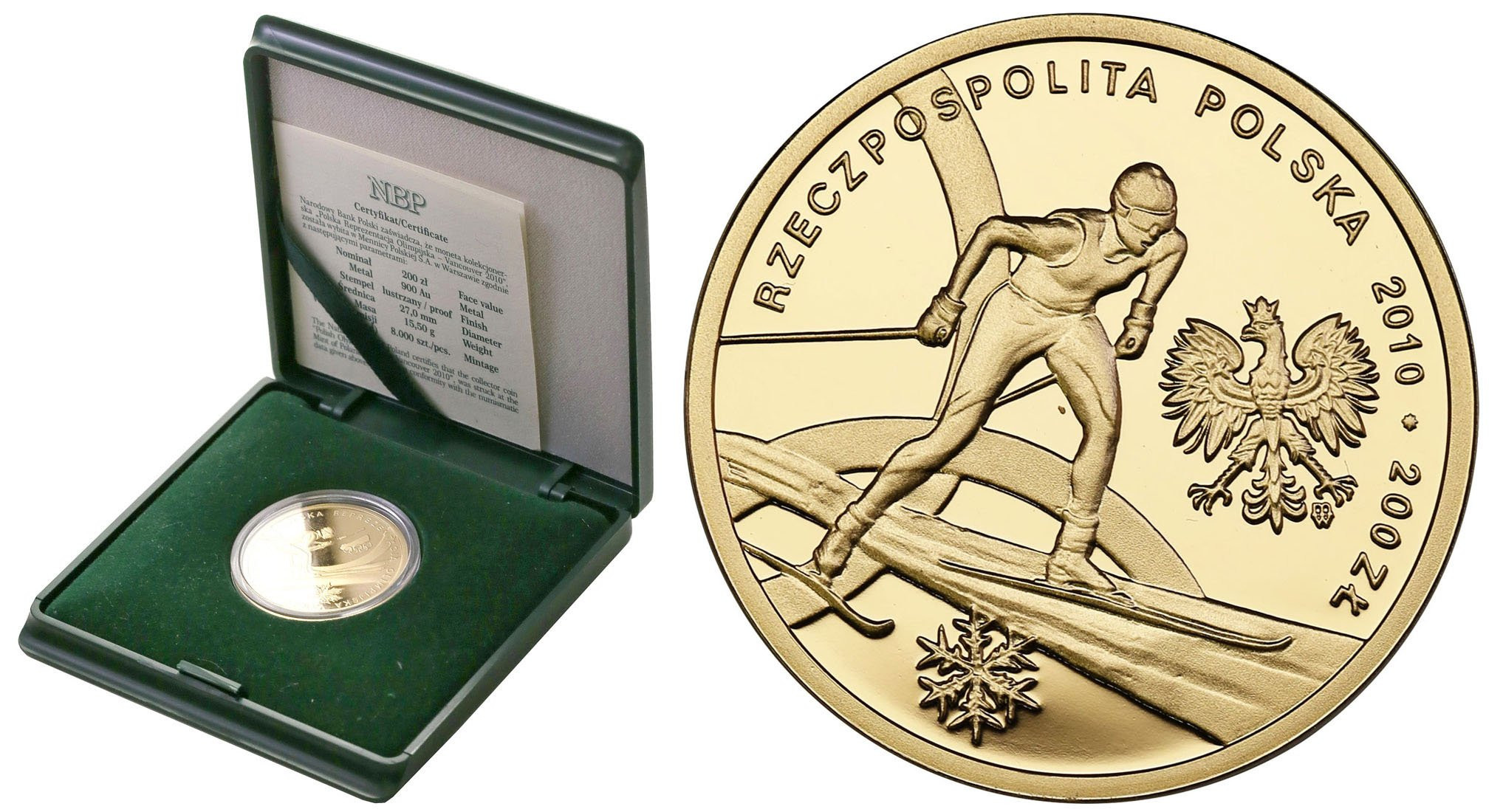III RP. 200 złotych 2010 Olimpiada Vancouver